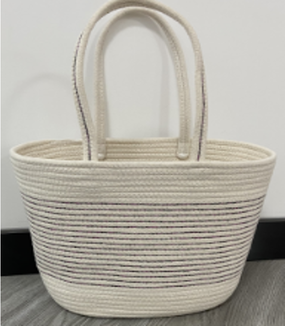 Gray and white fashion hand basket